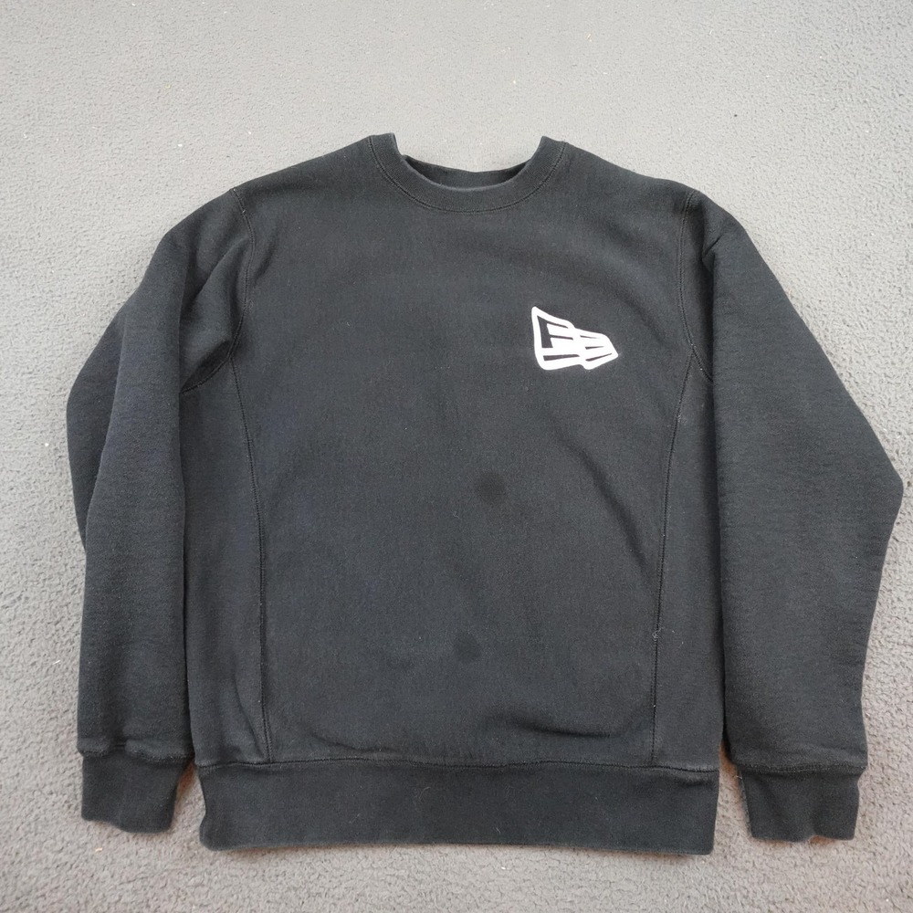 FTP Sweatshirt Mens Small Black Fleece Crewneck Pullover Big Logo Graphic Back